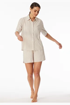 Schiesser Pyjama kurz Webware Streifen -jaspe - selected! premium 38