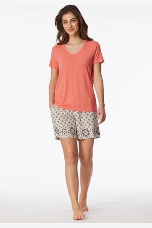 Schiesser Shirt kurzarm V-Ausschnitt pfirsich - Mix+Relax 36