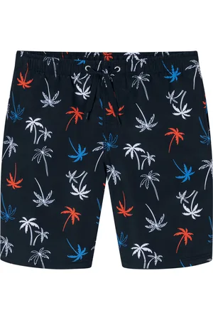 Schiesser Badeshorts Webware recycelt LSF40+ Palmen multicolor - Aqua 164