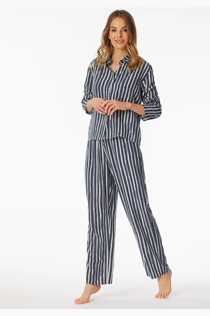 Schiesser Pyjama lang Webware Streifen graphit - selected! premium 36