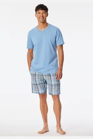 Schiesser Shirt kurz arm V-Ausschnitt pacific blue - Mix+Relax 48