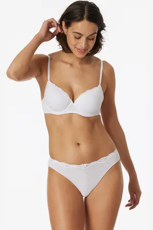 Schiesser Bügel-BH mit Schale und Spitze weiß - Pure Cotton 70B