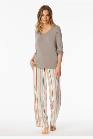 Schiesser Shirt langarm V-Ausschnitt clay - Mix+Relax 34