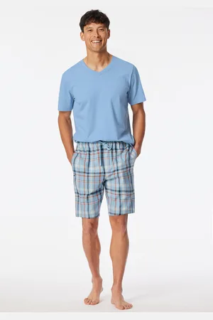 Schiesser Bermuda kurz Webware pacific blue kariert - Mix+Relax 48