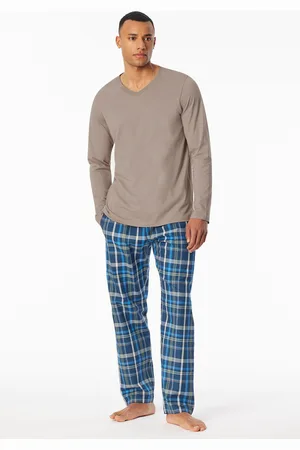 Schiesser Shirt langarm V-Ausschnitt clay - Mix+Relax 52