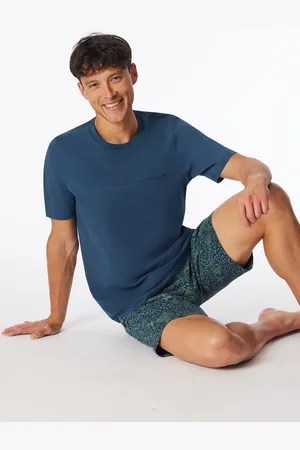 Schiesser Shirt kurzarm Sweat-Qualität indigo - Mix+Relax 52