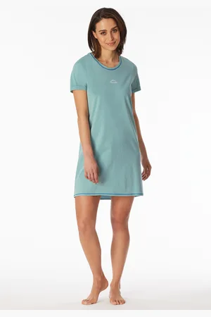 Schiesser Sleepshirt kurzarm Print jade - Casual Essentials 36