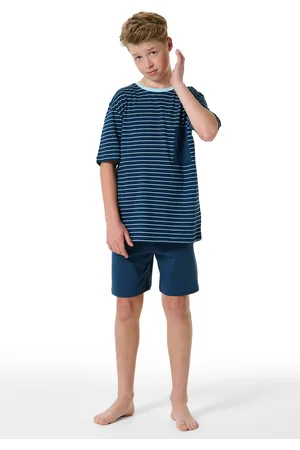Schiesser Schlafanzug kurz Streifen indigo - Nightwear 140