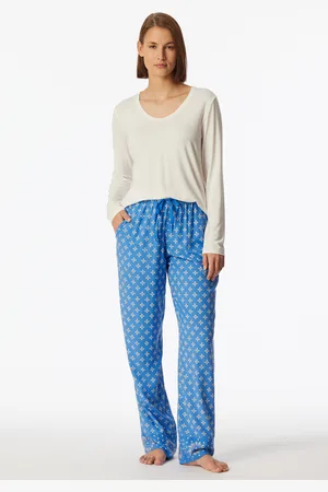 Schiesser Hose lang Webware Blumen aquarium - Mix+Relax 34