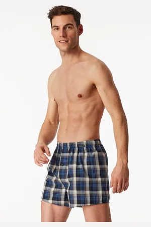 Schiesser Boxershorts 2er-Pack Webware Karo mehrfarbig - Boxershorts Multipack 4