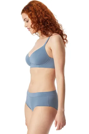 Schiesser Soft-BH mit Schale und gleitenden Cups blaugrau - Unique Micro 95D