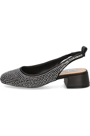 Steve Madden Smitten Black Leather Rhinestones