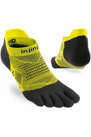 Injinji Unisex Run Lightweight No-Show Socks gelb