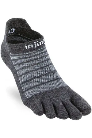 Injinji Unisex Run Lightweight No Show Wool grau