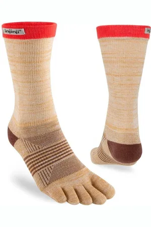 Injinji Damen Trail Midweight Crew Zehensocken braun