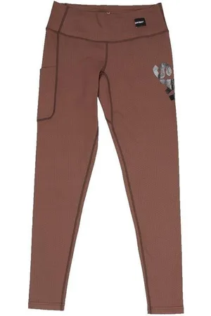 saysky Damen Logo Pace Long Tights braun