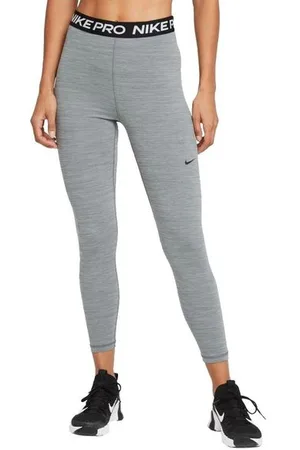 Nike Damen Pro 365 High-Waisted 7/8 Mesh Panel Leggings grau