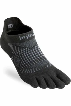 Injinji Unisex Run Lightweight No-Show Socks schwarz