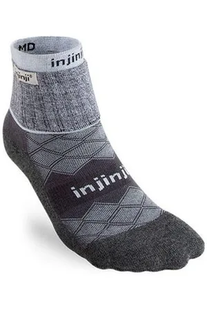 Injinji Damen Liner+Runner Mini-Crew grau