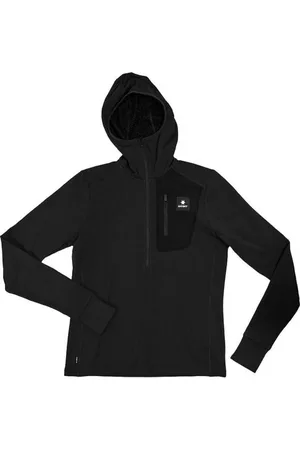 saysky Damen Combat Half Zip Fleece Hoodie schwarz