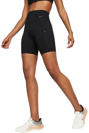 Nike Damen Go Firm-Support High-Waisted 8" Shorts blau