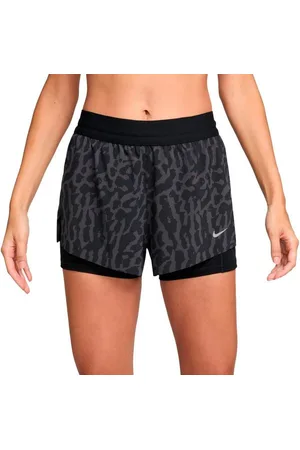 Nike Damen Swift Dri-Fit 2-in-1-Laufshorts schwarz