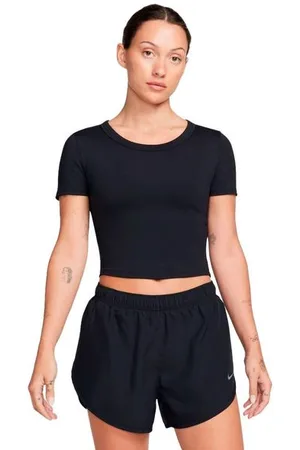 Nike Damen One Fitted Dri-Fit Crop Top schwarz