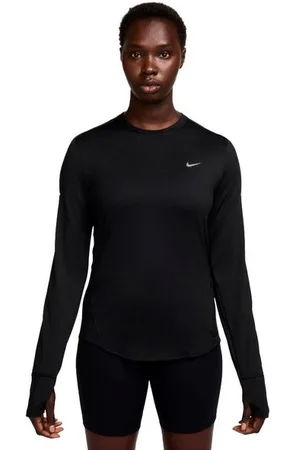 Nike Damen Swift Dri-Fit UV Langarm-Laufoberteil schwarz