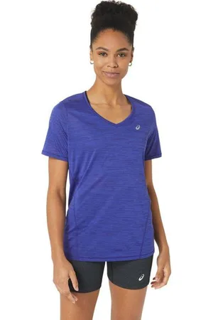Asics Damen Race V-Neck Top blau