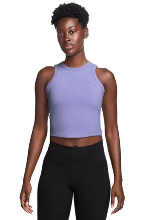 Nike Damen One Fitted Dri-Fit Crop Tank lila