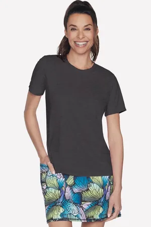 Skechers Damen GO DRI SWIFT T-Shirt in Schwarz/Gray , Größe XS
