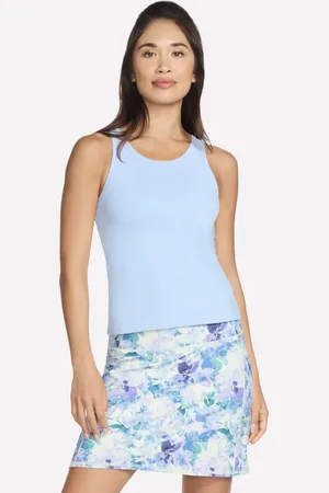 Skechers Damen GO WALK Shelf Bra Tank in Weiss/Violett, Größe XS