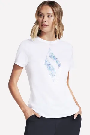 Skechers Damen Floral Diamond Classic Crew T-Shirt in , Größe XS