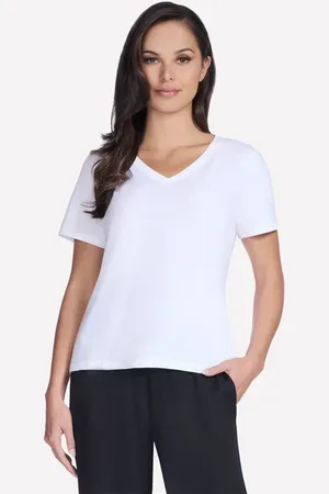 Skechers Damen Pima V-Neck T-Shirt in , Größe XS