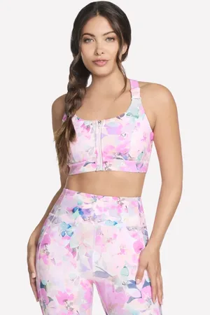 Skechers Damen GO WALK Seascape Floral Zip Front Bra in , Größe XS