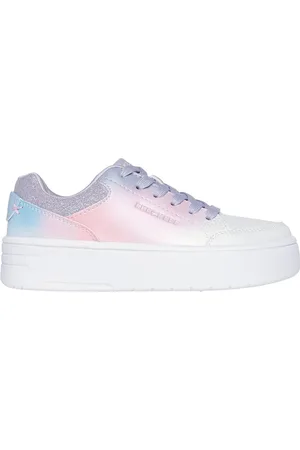Skechers Mädchen Court High - Ombre Oasis Sneaker in Weiss/Mehrfarbig, Größe 32