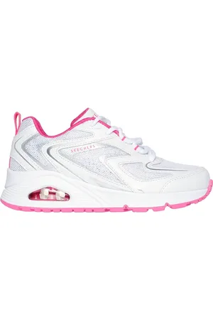 Skechers Mädchen Uno - So Wavy Sneaker in Weiss/Rosa, Größe 35.5