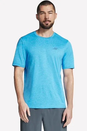 Skechers Herren Performance Charge T-Shirt in Türkis/Violett, Größe Klein
