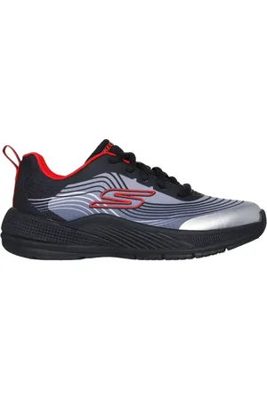 Skechers Jungen Microspec Advance - Revconix Sneaker in Schwarz/Red, Größe 35.5, Waschmaschinenfest