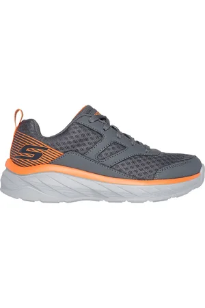 Skechers Jungen Boundless - Unmatched-Pace Sneaker in Gray /Orange, Größe 35.5, Waschmaschinenfest