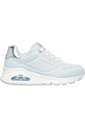 Skechers Mädchen Uno Gen1 - Shimmer Away Sneaker in Light Blue/Silber, Größe 36