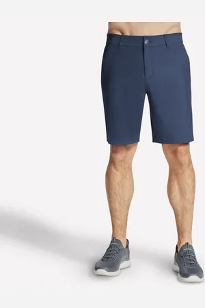 Skechers Herren SKECH-KNITS Premium Everywhere 9 Inch Shorts in Gray /Blue, Größe 46
