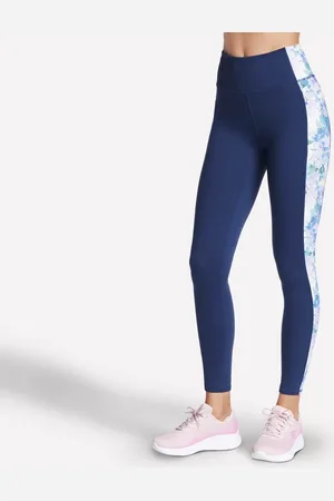 Skechers Damen GO WALK Seascape Floral Full Length High-Waisted Legging in Violett/Türkis, Größe XS