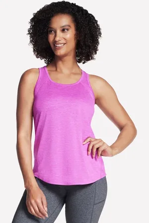 Skechers Damen GO DRI Swift Performance Tank Top in Neon Rosa/Violett, Größe XS