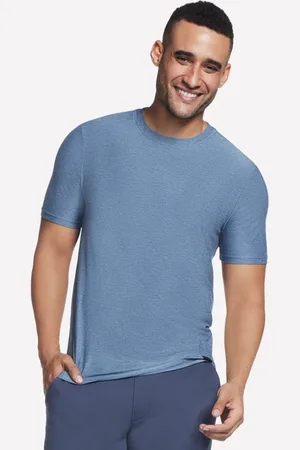 Skechers Herren GO DRI All Day T-Shirt in Blue/Gray , Größe XL