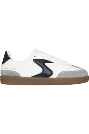 Skechers Jungen Hotshot - Junior Varsity Sneaker in Weiss/Schwarz, Größe 35.5