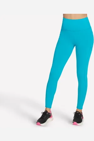 Skechers Damen GO WALK High-Waisted Legging in Blue/Grün, Größe XS