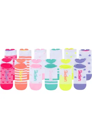 Skechers Mädchen 6 Pack Low Cut 3D Heart Socken in , Größe Klein