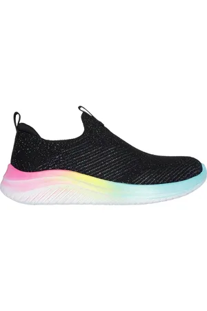 Skechers Mädchen Ultra Flex 3.0 - Shimmer Stroll Sneaker in Schwarz/Mehrfarbig, Größe 30, Waschmaschinenfest