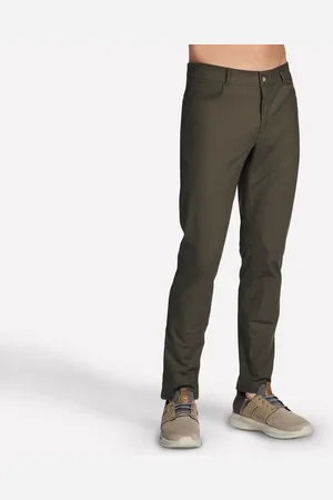Skechers Herren GO WALK Premium 5 Pocket Pant in Braun/Grün, Größe 46